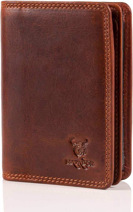 Porte-Cartes De Crédit Visconti Slim - Cuir Souple Marron Huile, Format Compact, 3 Fentes + Fenêtre ID - Cadeau Élégant Homme - 5