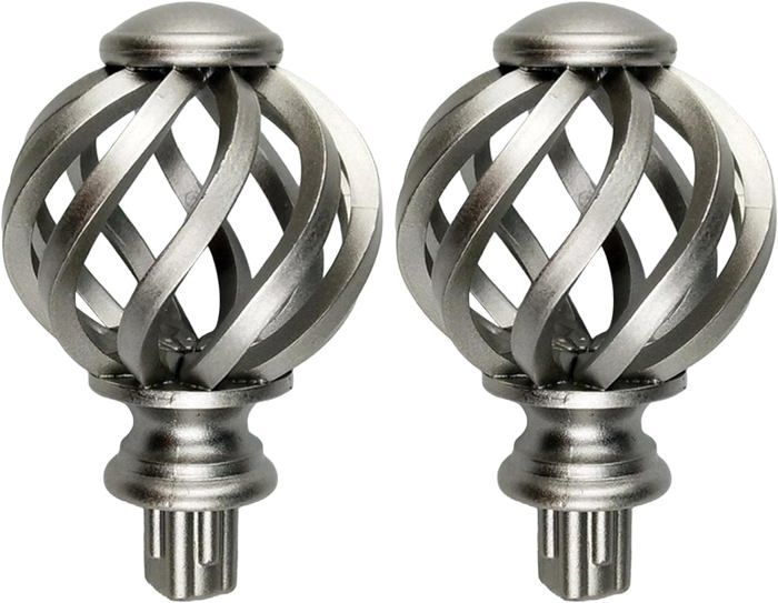 4 Embouts De Tringle à Rideaux Style 2 - Pour Tringles De 28 Mm De Diamètre, En PVC Blanc, Décoration Fenêtre