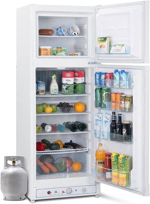 Gas Réfrigérateur -275L- Smeta -2 Voies 220V/Gaz - Avec Congélateur Frigo - RV Camping