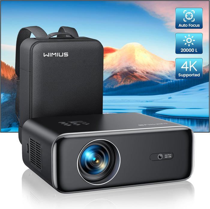 Videoprojecteur YABER V9 4K WiFi 6 - 700 ANSI Lumens - Autofocus Et Correction Keystone Automatique - Home Cinéma Portable