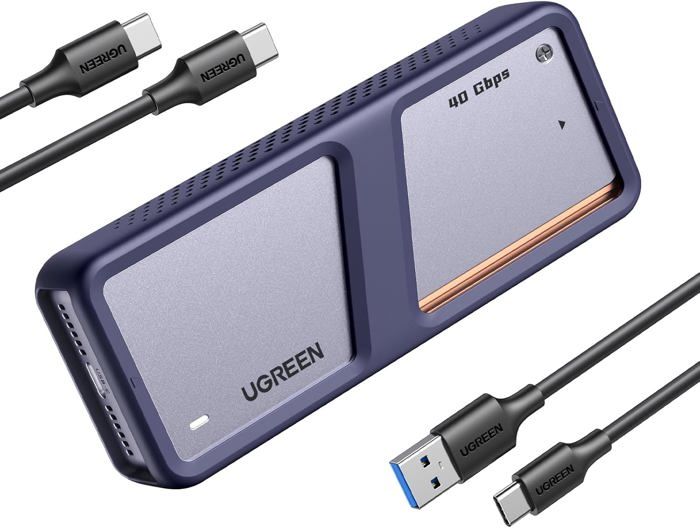 Boîtier M.2 Ssd Nvme 40 Gbps Usb Adaptateur Disque Dur Externe Pcie Aluminium M2 2230 2242 2260 2280 Supporte Thunderbolt 3 E