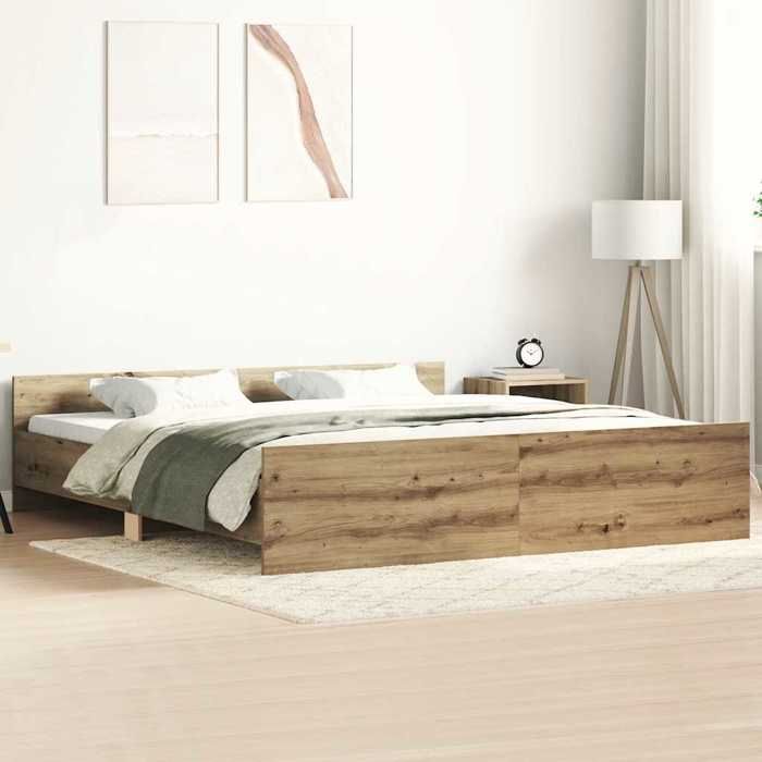 UNIQUE Lit Double de chambre LMT - Cadre de lit - sans matelas - chêne artisanal 180x200 cm cozy263275