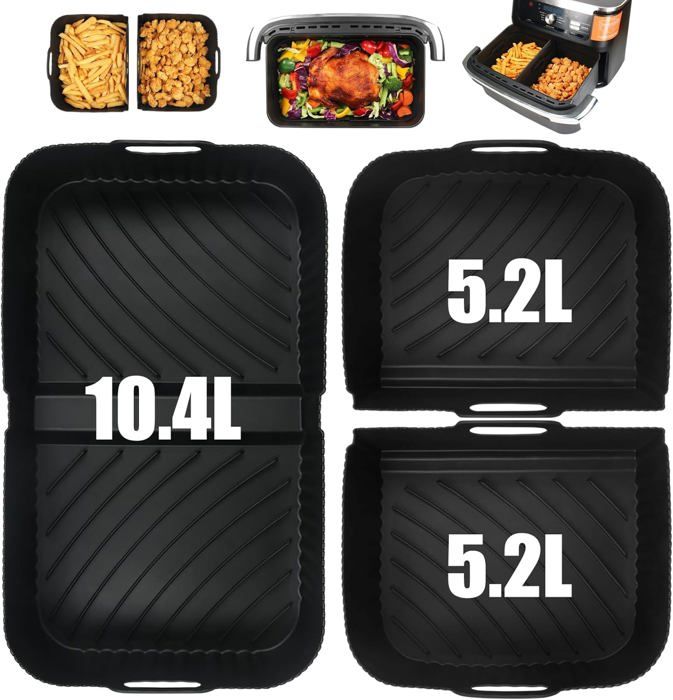 Ninja AF500UK Silikon-Einsätze Set - 3-in-1 Trennwand + 2 Einlagen Für Airfryer