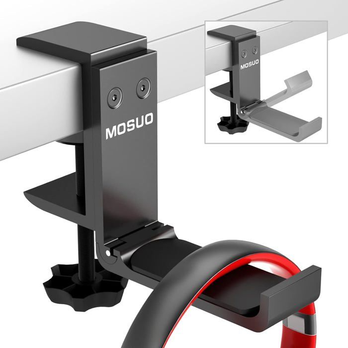 ACEYOON Support Casque Pliable Avec Organiseur Câbles - Pour Bureau, Gaming Ou Écouteurs