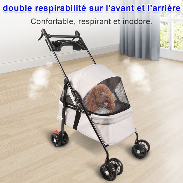 Meilleurs prix pour JEOBEST Poussette pliable pour animal de compagnie 4 roues pour chien/chat chiot de petite et moyenne taille 50*70*95cm