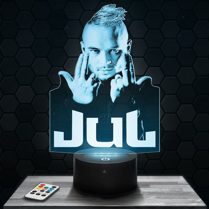 Lampe 3d _ JUL - Accessoire Objet Cadeau JUL - Veilleuse Led Tactile avec socle au choix et télécommande TOP