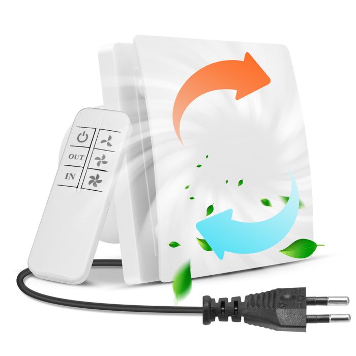 Turbionaire Trend Plus : extracteur salle de bain/cuisine télécommande 57W 7 vitesses + boost silencieux 100mm - Ttlife