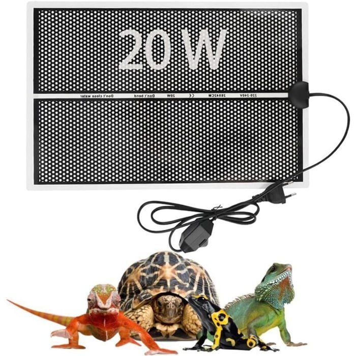 Comparer les prix de Tapis chauffant pour reptiles 20 W 28 x 42 cm tapis chauffant réglable pour terrarium avec contrôle de température pour reptil