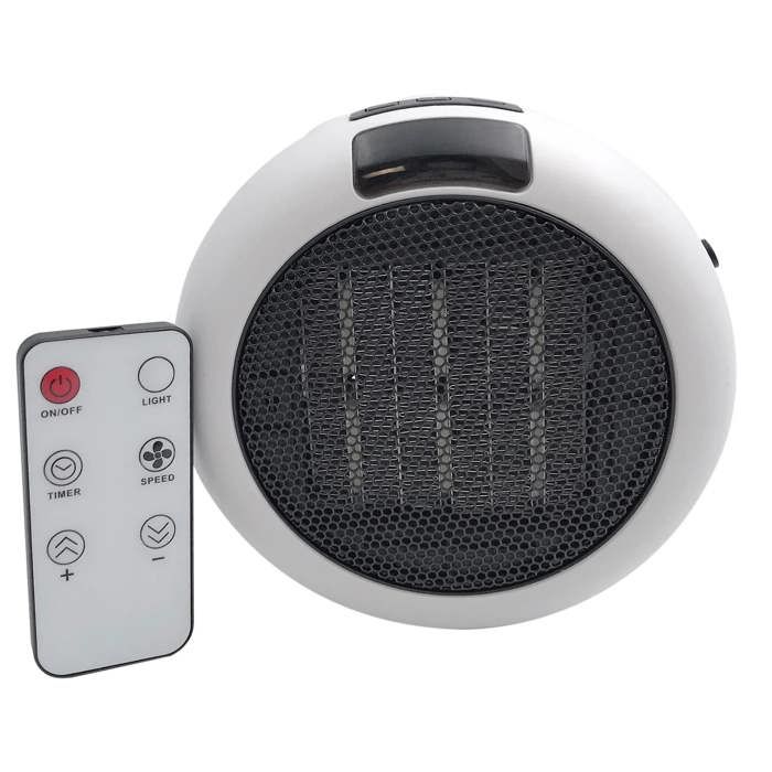 Chauffage prise murale télécommande 600W compact thermostat timer
