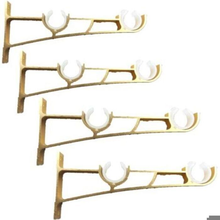 4Pièces Tringle à Rideau en métal Robuste Support de Tringle à Rideaux Double Tringle à Rideau Pole Holder Support Rideau Sup...
