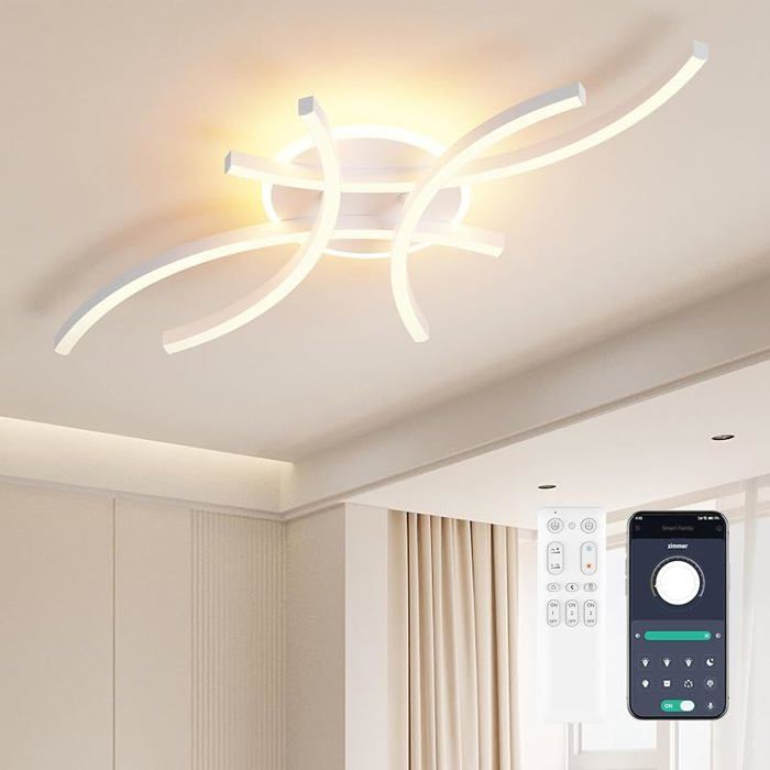72CM Plafonnier LED Dimmable Luminaire Moderne Salon avec Fonction Mémoire 3000-6000K 72cm Modèles avec Télécommande LUSTRE