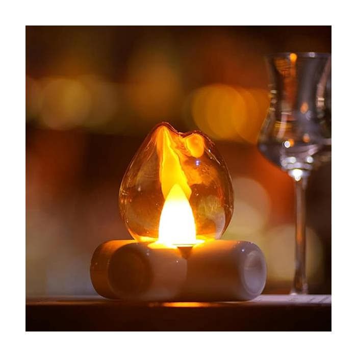 Veilleuse rechargeable à effet flammes vacillantes lampe dambiance effet feu de camp pour maison bar ou chambre denfant