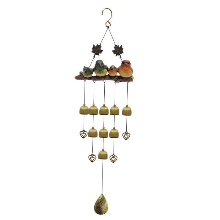 Chaîne De Pluie Métal Oiseaux Mobiles - Carillon De Pluie 7,8 Pieds Pour Jardin Et Décoration Extérieure