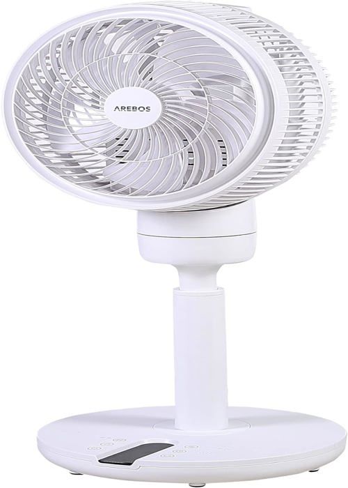 AREBOS Ventilateurs de table Ventilateur de circulation dair Ventilateur de sol Fan de piédestal 55W 4 vitesses Blanc - Arebos