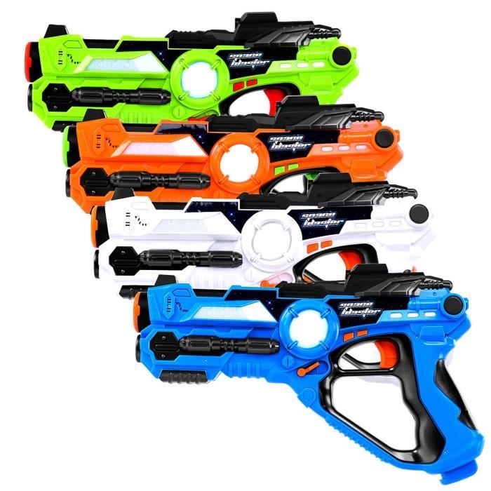Set 4 Joueurs Pistolets Laser Infrarouge Vibrationavec Lumiere Et Son Jouet Exterieur Interieur Pour 6 Ans Orange Blanc Bleu Vert Achat Vente Recharge Pistolet Bille Cdiscount
