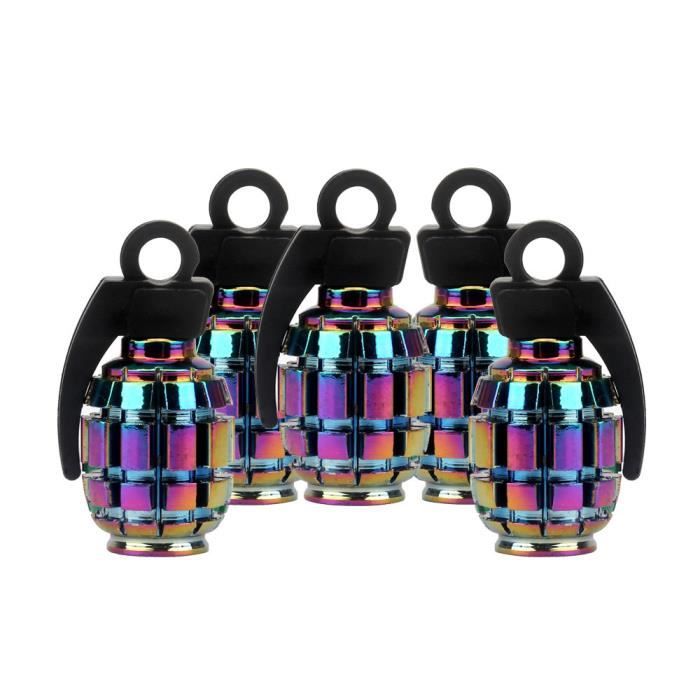 4 bleu grenade bombe insérer valve capuchons anti-poussière pour tout véhicule