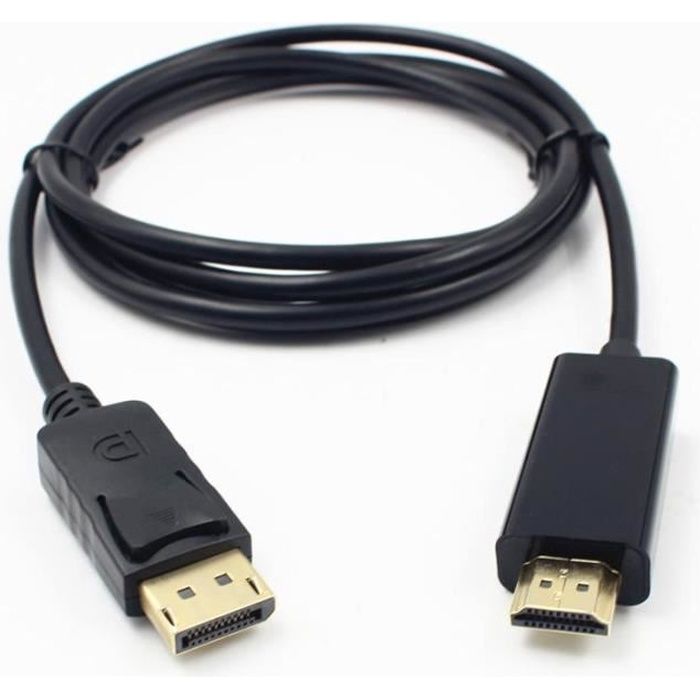 Câble adaptateur vidéo HDMI displayport 1,8 m triple blindage audio haute qualité 1080p