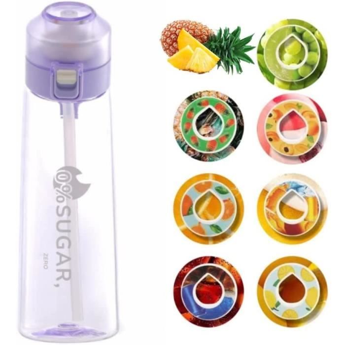 Gourde Aromatique Lofrritp 700 Ml – Tritan Sans BPA, 7 Capsules Fruitées, 0 Sucre 0 Calorie, Avec Paille, Anti-fuite