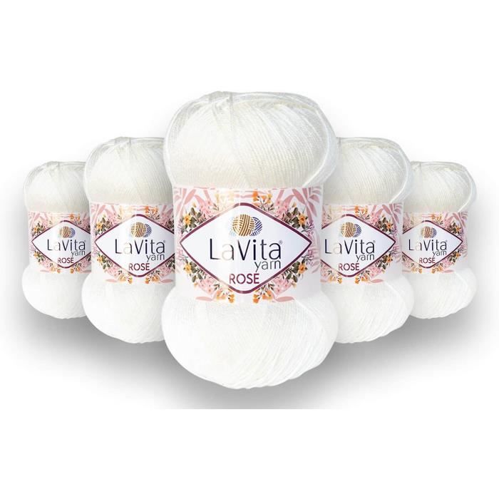 Laine à Crochet Coopay - Lot De 5 Pelotes Dégradé, 50g Chacune, 5 Brins Coton-lait, Multicolore