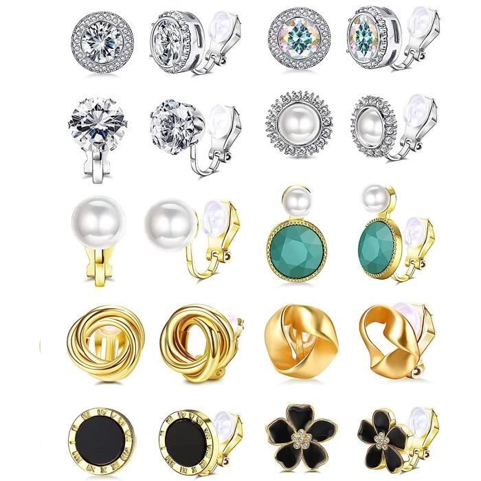 YADOCA 24 Paires De Boucles D’oreilles à Clip Pour Filles – Animaux, Fruits, Licorne – Pas De Perçage, Cadeau Parfait Pour Fête Et Déguisement