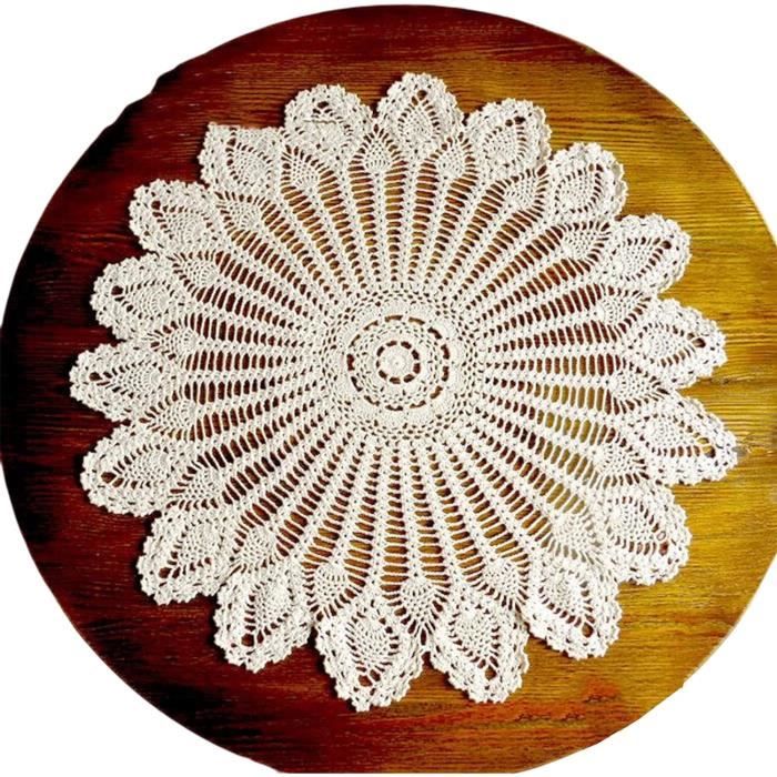 Lot De 6 Napperons Miniatures Blanc Cassé Pour Maison De Poupée 1:12 - Aspect Dentelle