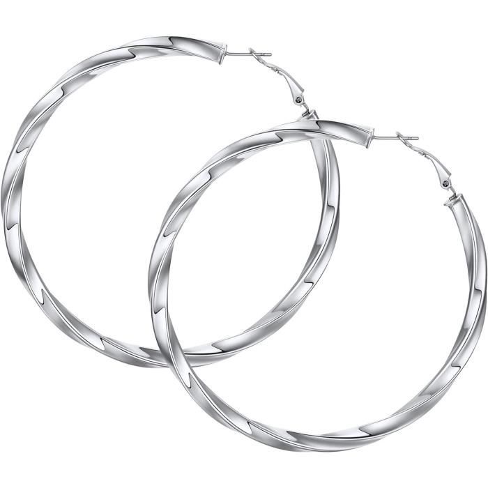 Boucles D'oreilles Créoles Plaqué Or Acier Inoxydable 2,5 Cm - Dormeuses - Budget Beauté - Neuf Avec étiquettes