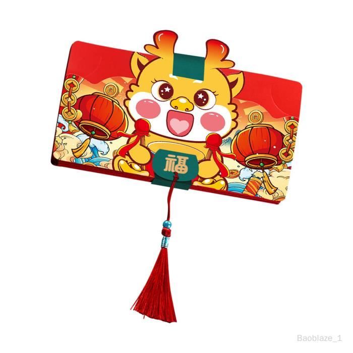 Enveloppe rouge de l'année chinoise, paquet rouge 2024, paquets cadeaux  Dragon, enveloppe 2 emplacements pour cartes - Cdiscount Beaux-Arts et  Loisirs créatifs