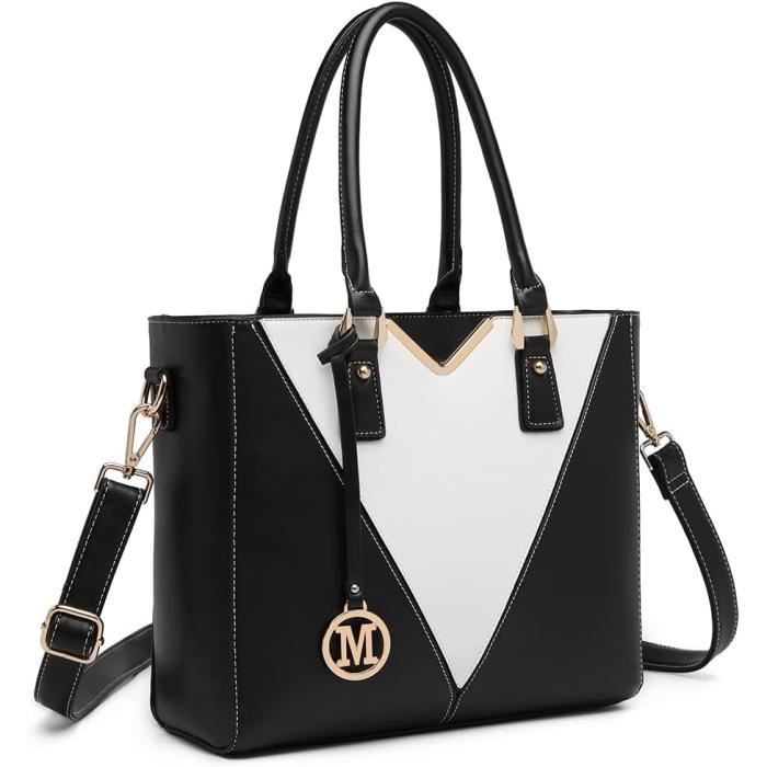 Sac Main Cuir Pu En Forme De V Bandouli re Pour Femme Noir Z63