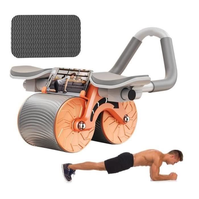 Gainage Ceinture Abdominale Roue Abdominale à Retour Automatique - Double Roues Et Support Coude Roue Abdominale Fitness