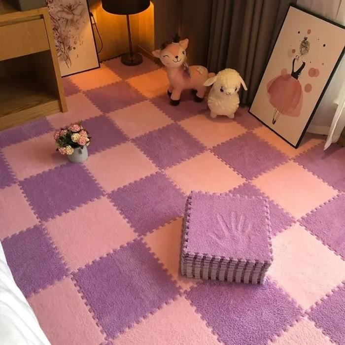 Tapis De Tente En Peluche Douce Pour Enfants - 100 Cm Rond, Rose - Coussin De Jeu Ou Revêtement De Sol - 4
