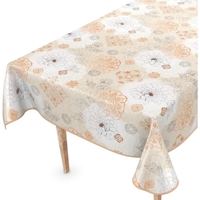 Nappe En Toile Cirée Lavable - Ovale - 140 X 240 Cm - Bords Découpés