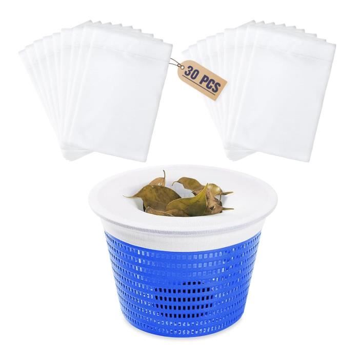 30 Chaussettes Skimmer Piscine Réutilisables - Filets Filtrants Pour Écumeur Surface