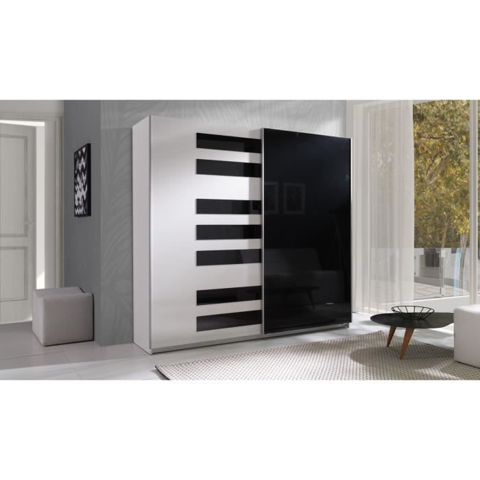 Armoire De Chambre Avec Miroir 2 Portes Coulissantes Style