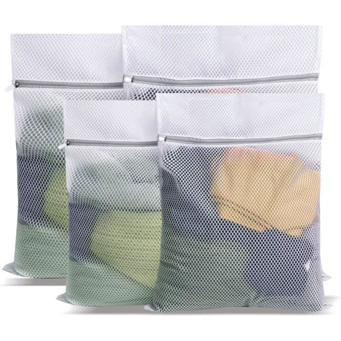Lot De 4 Sacs Maille Filet Noir à Cordon - Grand Organiseur Plage Et Voyage