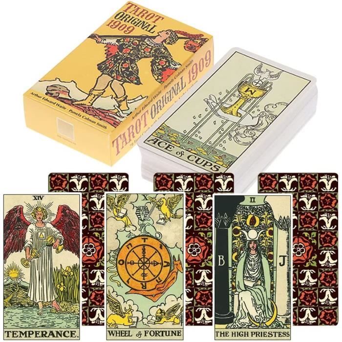 Tarot Divinatoire, 78 Pièces Tarot Original 1909 Rider Waite, Jeu de Tarot Jeux de Société