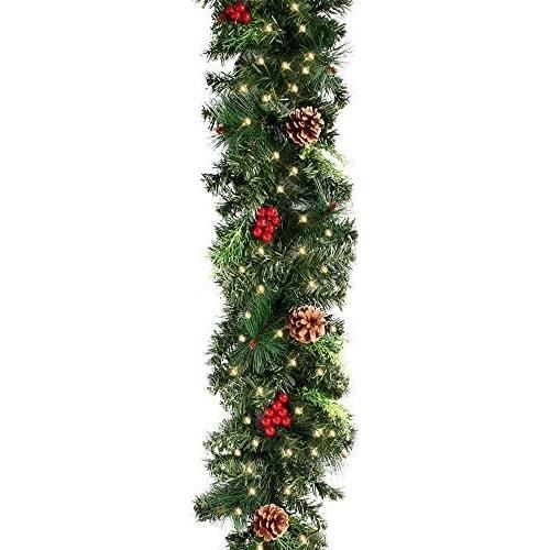 270cm Guirlande De Sapin Artificiel Lumineuse Noël Guirlande De Rotin