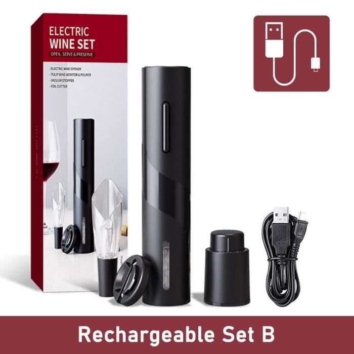 Ouvre-bouteille électrique, Ouvre-bouteille de Vin Automatique à Piles avec Tire-bouchon Lumière LED pour Camping de Fête Ouvre-bouteille électrique, Ouvre-bouteille de Vin Automatique à Piles avec Tire-bouchon Lumière LED pour Camping de Fête