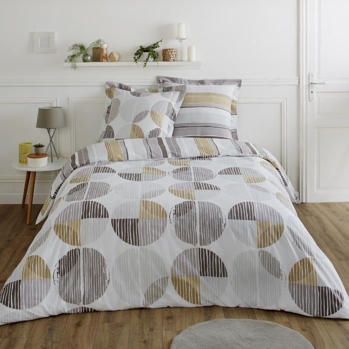 Parure Housse De Couette Flanelle 100 Coton Chance Taupe 200 X 200 Cm 2 Taies D Oreiller 65 X 65 Cm 10126 Achat Vente Housse De Couette Et Taies Cdiscount