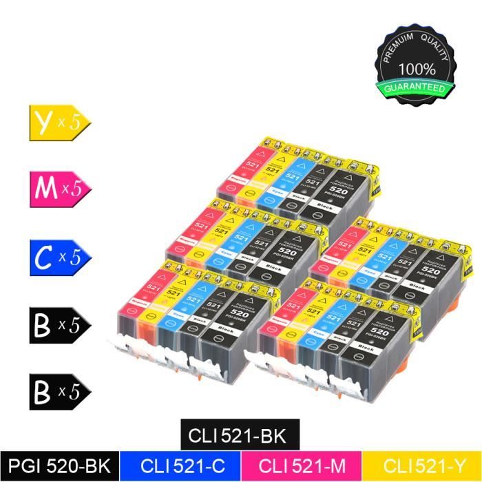 Lot De 10 Cartouches D'encre Compatibles Pour Canon MX870 - PGI-520/521, Multicolores