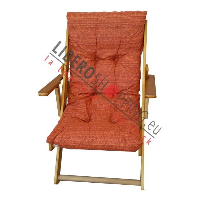 fauteuil de jardin harmony en bois inclinable à 3 positions de homard