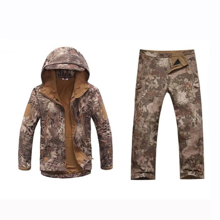 Couleur Desert Python taille S Vetements de Camouflage pour la chasse tenue tactique Softshell TAD pour homm Cdiscount