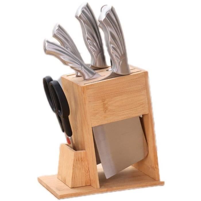 Bloc de couteaux Porte-couteau de bambou multifonctionnel, porte-couteau de  cuisine verticale ménagère pour le stockage facile d,271 - Cdiscount Maison