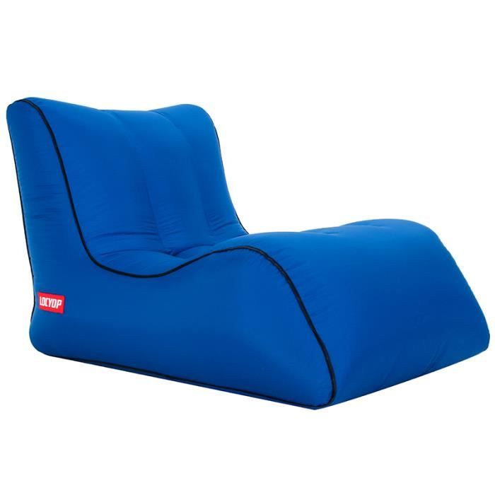 canapé gonflable navy 100 cm en nylon étanche pour camping et plage - bleu