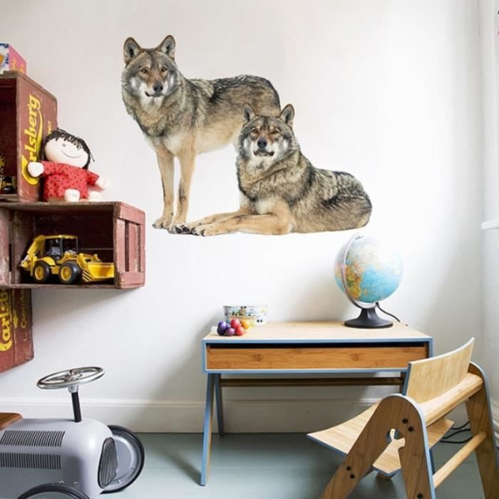 Stickers Muraux Le Loup Autocollant Mural Sticker Mural Pour Chambre ...