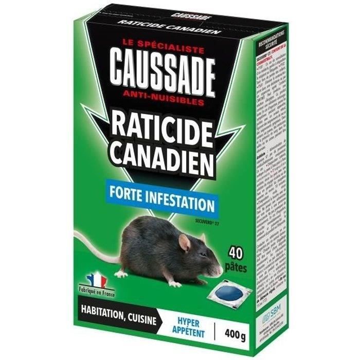CAUSSADE CARPT400 Raticide Canadien Forte Infestation Appat Pret a l'Emploi Nourriture pour Petit Animal 40 Pieces