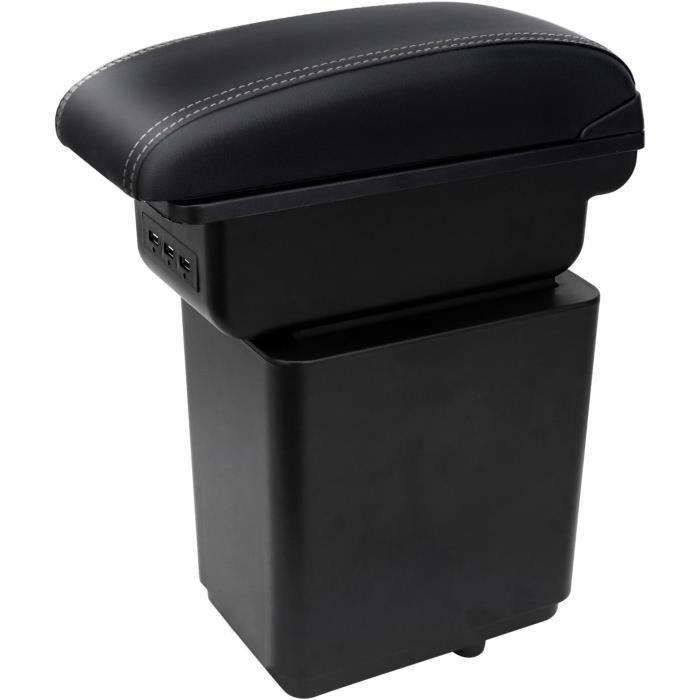 YJYWZH Accoudoir Voiture Peugeot Partner Tepee - Boîte Rangement Console Centrale Double Couche Noire