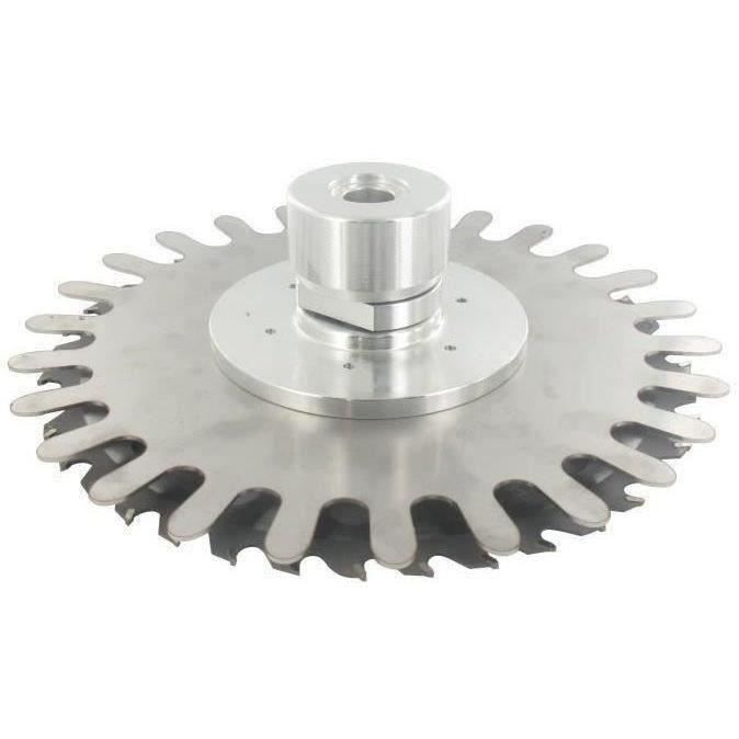 Tête aluminium universelle avec lame pointes carbure 40 dents, Ø230mm et pare-pierre à rotation libr