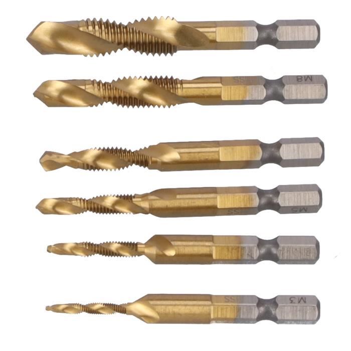 Sourcing Map 10pcs Tarauds Métriques à Filetage Grossier M4 X