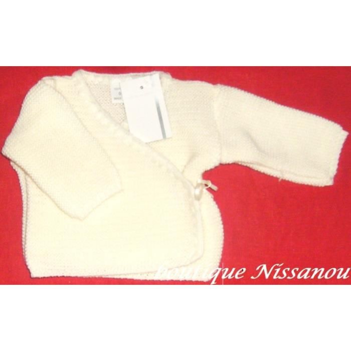 BRASSIERE bebe, idee cadeau naissance 0M BLANC