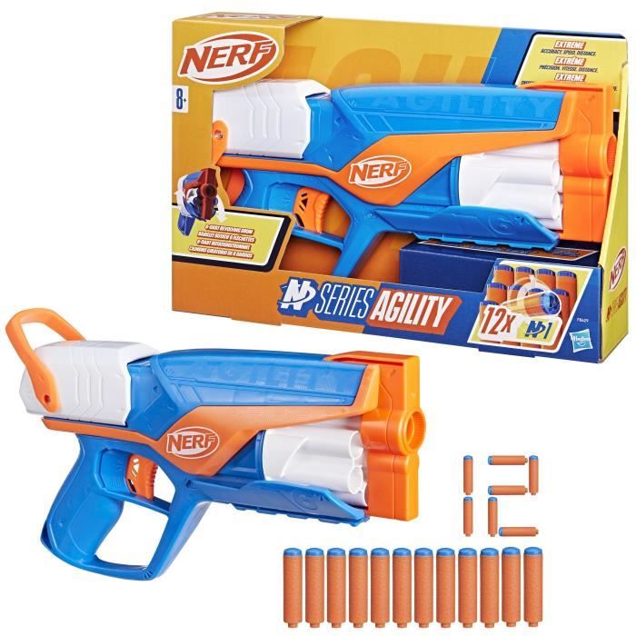 NERF blaster Agility N Series 12 fléchettes Nerf N1 uniquement pour les blasters Nerf N Series barillet 6 fléchettes jeux dextér